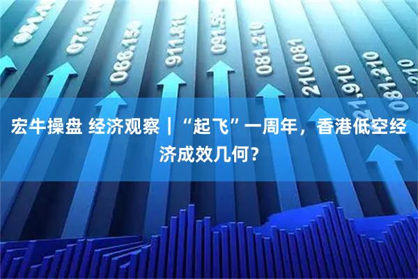 宏牛操盘 经济观察|“起飞”一周年,香港低空经济成效几何?